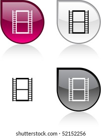 Botones brillantes de caída de cine vibrante.