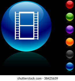 Cinema  glossy icon. Vector illustration.