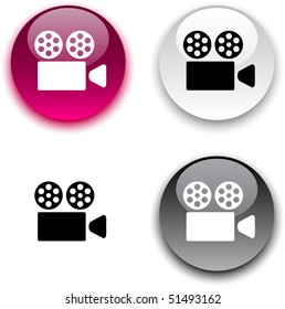 Cinema glossy round vector buttons