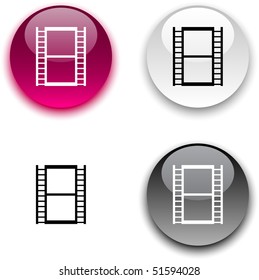Botones vectoriales redondos brillante de cine.