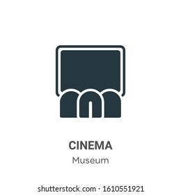 Cinema glyph icon vector on white background. Flat vector cinema icon symbol sign from modern museum collection for mobile concept and web apps design.
