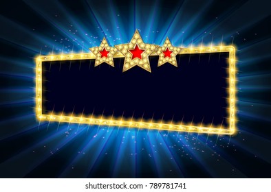 Cinema gold banner. Vector illustration