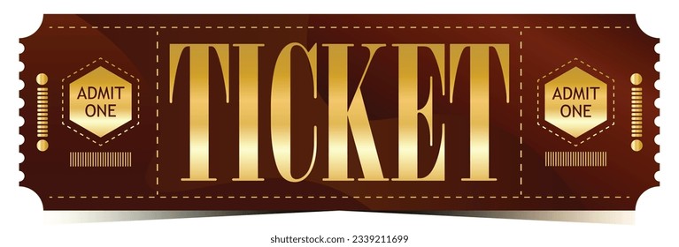 Cinema golden tickets. Gold movie, Park or theatre coupons. realistic vector ticket template	