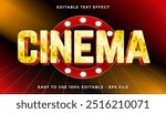 cinema gradient text style effect template, 3D glow light editable text effect