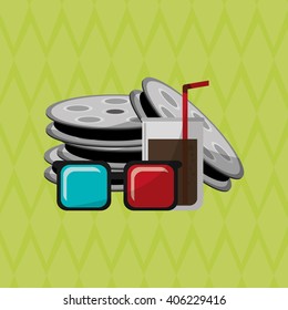 cinema graphic design, vector illustration