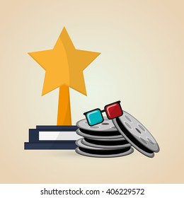 cinema graphic design, vector illustration