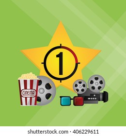 cinema graphic design, vector illustration