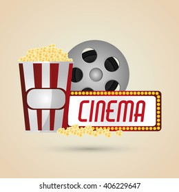 cinema graphic design, vector illustration