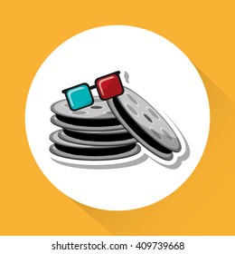 cinema graphic design, vector illustration