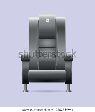 Cinema gray armchair №13. Vector illustration