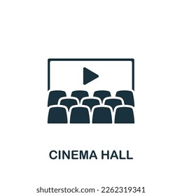 Cinema hall icon. Monochrome simple sign from entertainment collection. Cinema hall icon for logo, templates, web design and infographics.