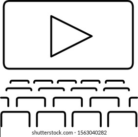 Cinema  hall line art icon 
