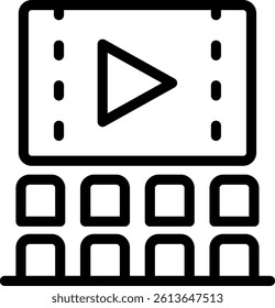 Cinema Hall Line Vector Icon Design