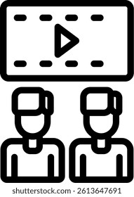 Cinema Hall Line Vector Icon Design
