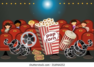 Cinema hall with people