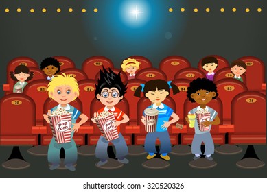 Cinema hall with people