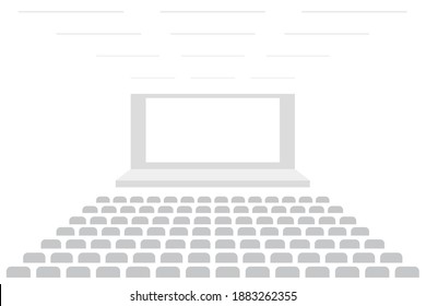 Cinema hall screen movie seats vector drawing