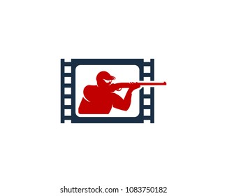 Cinema Hunt Icon Logo Design Element