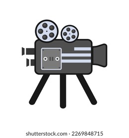cinema icon camera illustration  simple black color 