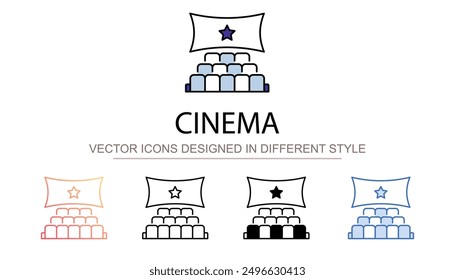 Cinema icon design with white background stock illustration