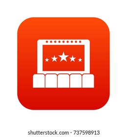 Cinema icon digital red for any design isolated on white vector illustration
