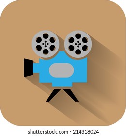 cinema icon. Flat design cinematograph. vector illustration 