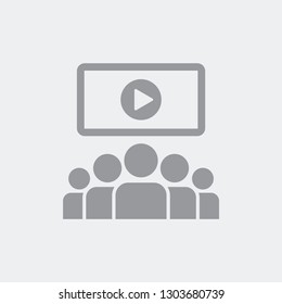 Cinema icon - Flat and isolated vector eps illustration with minimal and modern design