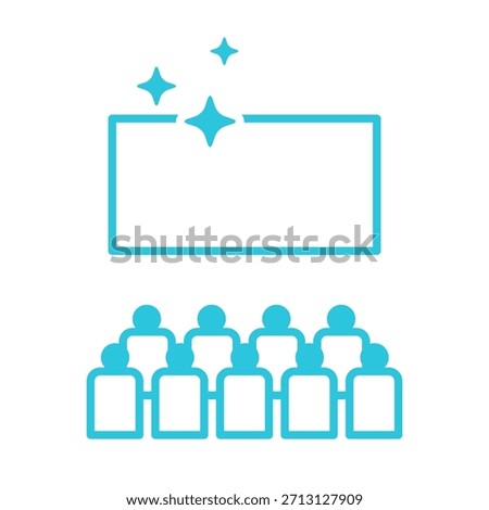 Cinema icon. Isolated on white background. Blue icon