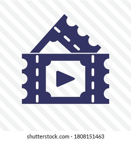 Cinema icon. isolated in striped background