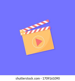 Cinema icon isolated of white background. Movie player. Flat design. Vector illustration.