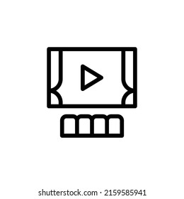 Cinema Icon. Line Art Style Design Isolated On White Background
