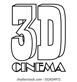 Cinema icon. Outline illustration of cinema vector icon for web