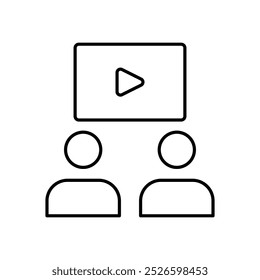 cinema icon. Outline style design isolated on white background