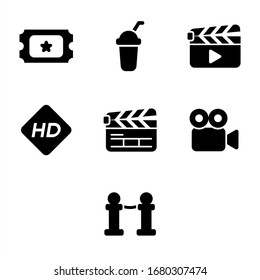 cinema icon pack on white background