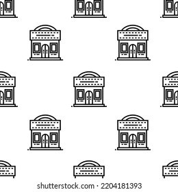 cinema icon pattern. Seamless cinema pattern on white background.