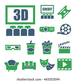 cinema icon set