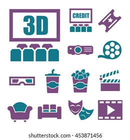 cinema icon set
