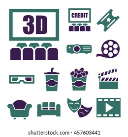 cinema icon set