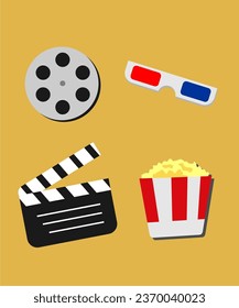 cinema icon set illustration vector