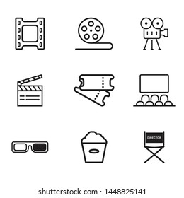 Cinema icon set isolated vector illustration