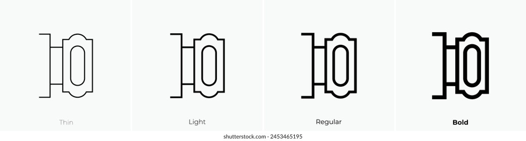 cinema icon. Thin, Light Regular And Bold style design isolated on white background
