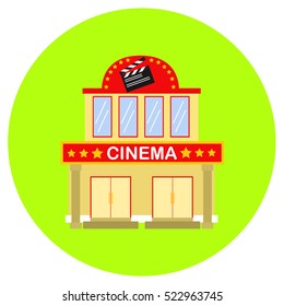 Cinema icon in trendy flat style isolated on grey background. Building symbol for your design, logo, UI. Vector illustration, EPS10.