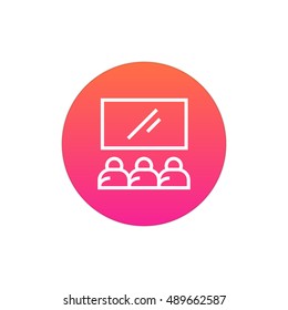 Cinema icon vector, clip art. Also useful as logo, circle app icon, web element, symbol, graphic image, silhouette and illustration.