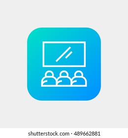Cinema icon vector, clip art. Also useful as logo, square app icon, web element, symbol, graphic image, silhouette and illustration.