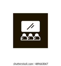 Cinema icon vector, clip art. Also useful as logo, square app icon, web element, symbol, graphic image, silhouette and illustration.