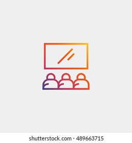 Cinema icon vector, clip art. Also useful as logo, web element, symbol, graphic image, silhouette and illustration.