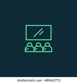 Cinema icon vector, clip art. Also useful as logo, web element, symbol, graphic image, silhouette and illustration.