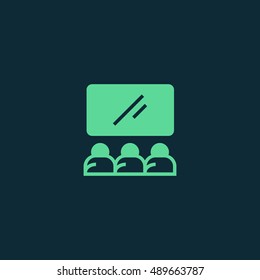 Cinema icon vector, clip art. Also useful as logo, web element, symbol, graphic image, silhouette and illustration.