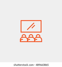 Cinema icon vector, clip art. Also useful as logo, web element, symbol, graphic image, silhouette and illustration.