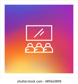 Cinema icon vector, clip art. Also useful as logo, web element, symbol, graphic image, silhouette and illustration.